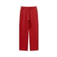thumbnail image 1 of Men's Solid Color Casual Straight Leg Pants Full Length Pants, 1 of 3