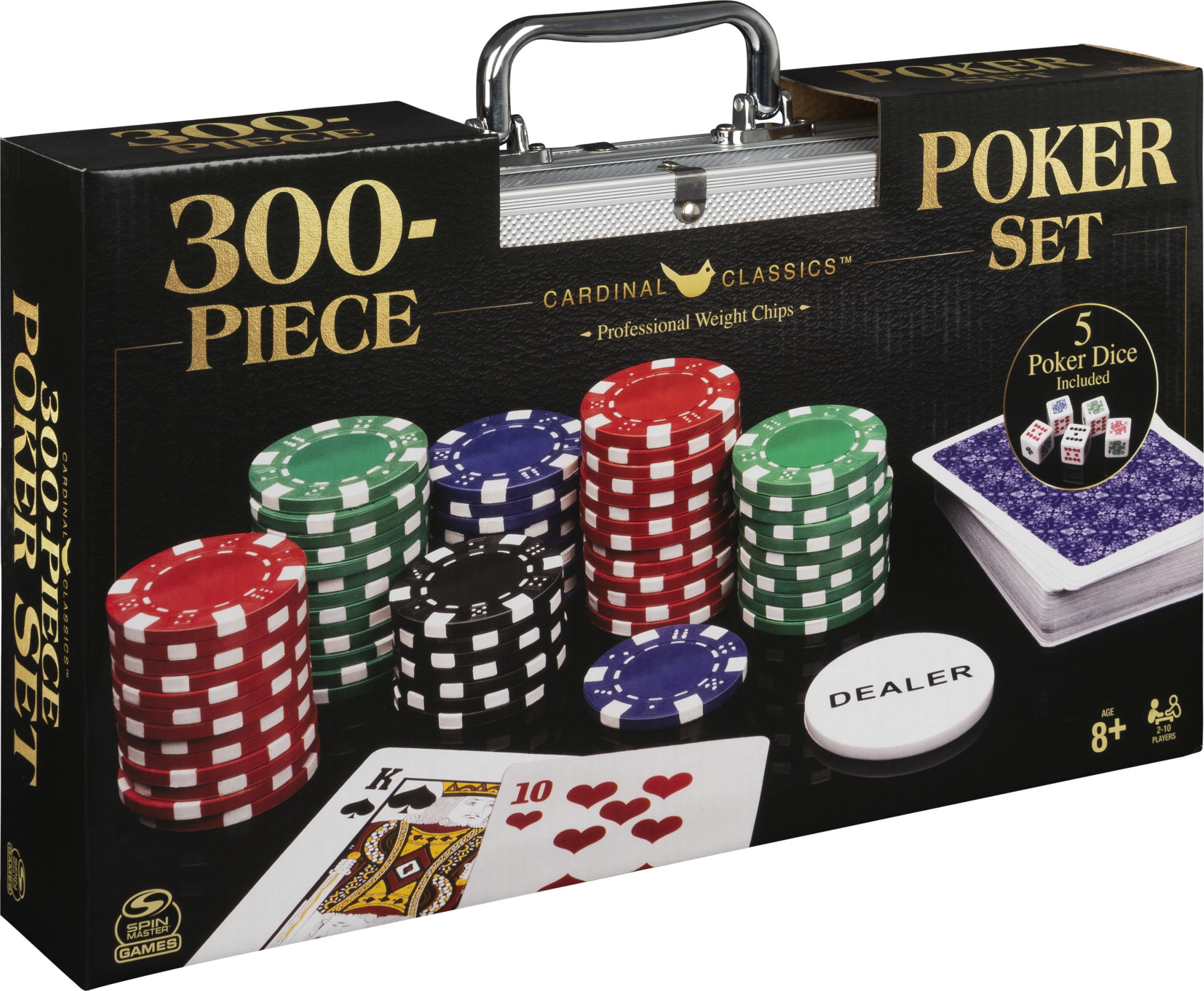 Professional 300-Piece Poker Set in Aluminum Carry Case, For Families and  Kids Ages 8 and up