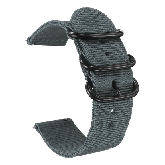 Uxcell Nylon Watch Band 22mm Quick Release Watch Straps Replacement Bands for Men Women with Flat Round Buckle, Gray (26.5mm)