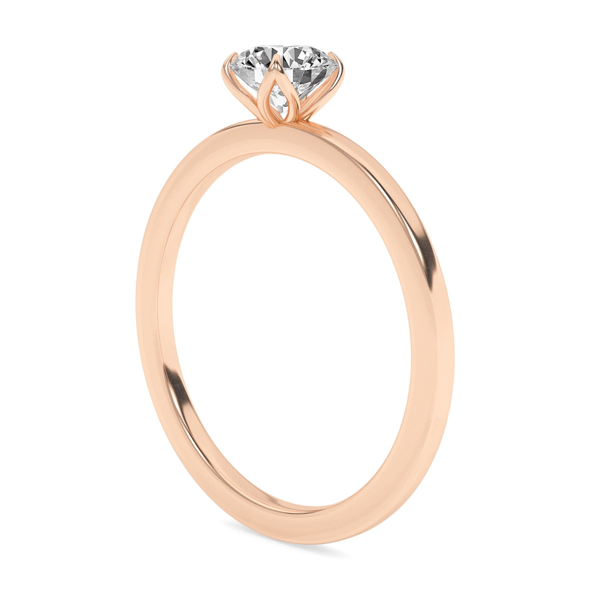 AFFY 1/2 Carat (ctw) Solitaire Style Engagement Rings For Women, Round Lab Created Moissanite Promise Ring For Her In 14k Solid Rose Gold | VVS1 Quality (0.50 Ctw) Ring Size-7