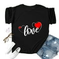 thumbnail image 4 of Toimothcn Womens Tee Shirts Romantic Rose Love Heart Printed T-Shirts Valentine'S Day Style Crew Neck Short Sleeve Breathable Loose Fit Soft Cotton Tee Shirt Tops Comfy Womens Clothing, 4 of 4