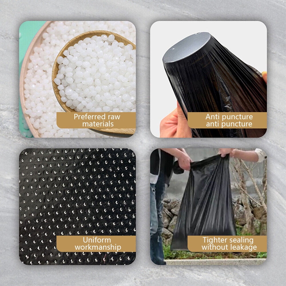 50pcs Heavy Duty Trash Bags 33 45 60 Gallon Black Large Garbage Rubbish Bag 2Mil