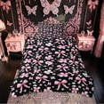 thumbnail image 2 of Meiyoeat Chic Bow Cherry Blossom Twin Bedding for Women Girls, Black Pink Princess Style Duvet Cover Set, Pink Reversible, 1 Duvet Cover and 1 Pillowcase (No Comforter), 2 of 6