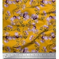 thumbnail image 1 of Soimoi Polyester Crepe Fabric Leaves & Peony Floral Decor Fabric Printed Yard 52 Inch Wide, 1 of 3
