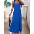thumbnail image 4 of Women's Two-Piece Sleeveless Square Neck Tank Maxi Dress with Built-in Crop Top S, 4 of 7