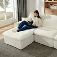 thumbnail image 4 of 142" Cloud Sectional Couch with Comfy Chaise, U Shaped Modern Modular Sofa with Deep Seat, No Assembly Required Couch for Living Room Lounge (Beige), 4 of 10
