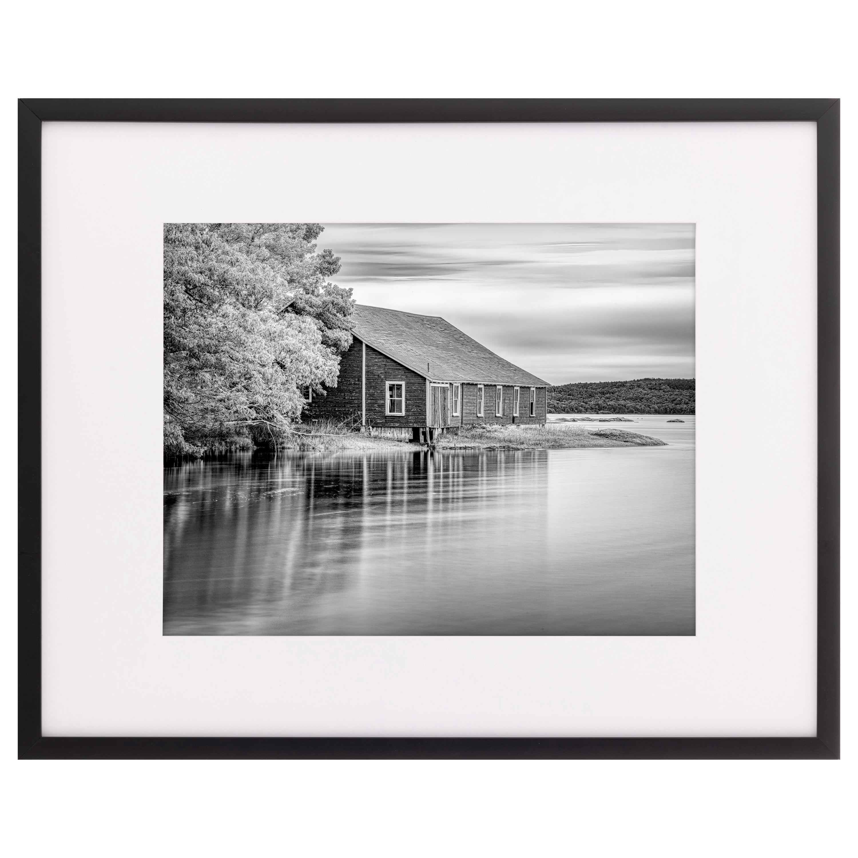 Snap - 16"x20" Black Wall Picture Frame - Single White Mat - Matted for 11"x14" Pictures