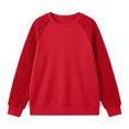 thumbnail image 5 of OGLCCG Girls' Sweaters Cable Knit Long Sleeve Pullover Sweater Casual Kids Fall Winter Crew Neck Jumper Top(Red,13-14 Years), 5 of 7