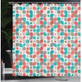 thumbnail image 4 of Ambesonne Traditional Shower Curtain, Retro Mosaic Motif, 69"Wx84"L, Warm Taupe Turquoise, 4 of 5