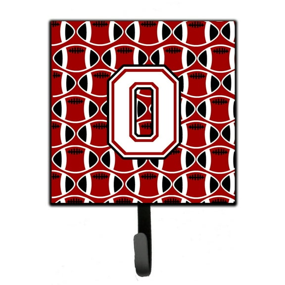 Letter O Football Cardinal and White Leash or Key Holder