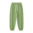 thumbnail image 6 of Women's Solid Jogger Pants Elastic Waist Adjustable Drawstring Loose Athletic Long Trousers with Pockets, Soft Casual Sport Bottoms for Workout, Daily Walking and Loungewear Green, 6 of 7
