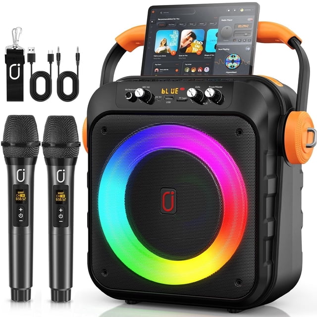 Altavoz Bluetooth portátil Karaoke Machine HWWR de 80 W