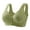 Green 42C, variant on Mid-aged Female Bra Plus Size Elastic Front Button Closure Floral Lace Shockproof Push-up Anti-snagging Wireless Mother Daily Bra