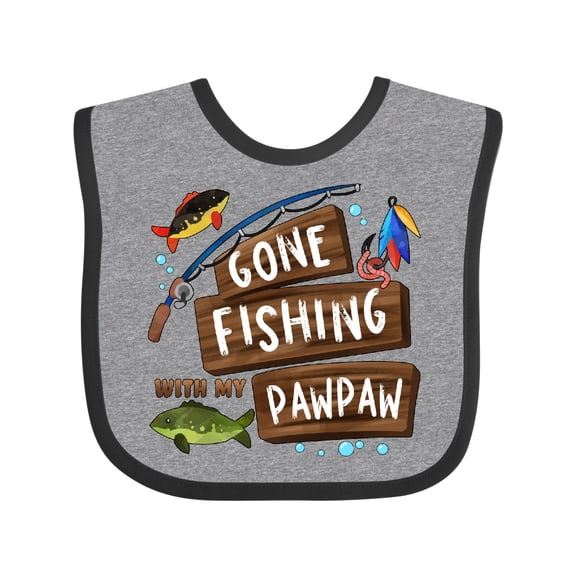 Inktastic Gone Fishing with My Pawpaw Boys or Girls Baby Bib