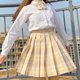 thumbnail image 3 of CZJMS Falda plisada japonesa para mujer, cintura alta, moda JK, minifalda a cuadros, elegante lazo, línea A, baile de verano, para niñas, Cosplay, 3 of 5