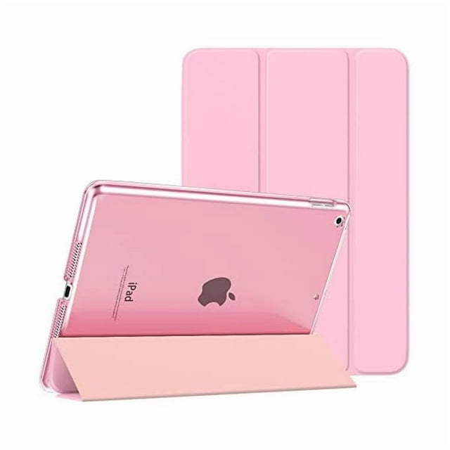 Chenchen Case for iPad 10.2 iPad 9th Generation 2021/ iPad 8th Generation 2020/ iPad 7th Generation 2019, Slim Stand Hard Back Shell Smart Cover Case for iPad 10.2 inch, Auto Wake/Sleep, Flowers Pink