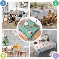 thumbnail image 4 of Pioneer Flower Floral Print Pattern Square Tablecloth, Waterproof Wipeable Spillproof Washable Table Cover for Home Kitchen Party Decor, 60"x60", 4 of 6