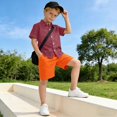 thumbnail image 5 of Dailycode Small Short Sleeve Button Down Shirts Wine Red Casual Shirt 3-10 Years, 5 of 9