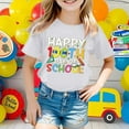 thumbnail image 2 of T-shirts Filles Col Rond Manches Courtes Joyeux 100e Jour d'École Hauts Filles Blanc 3-4 Ans, 2 of 4