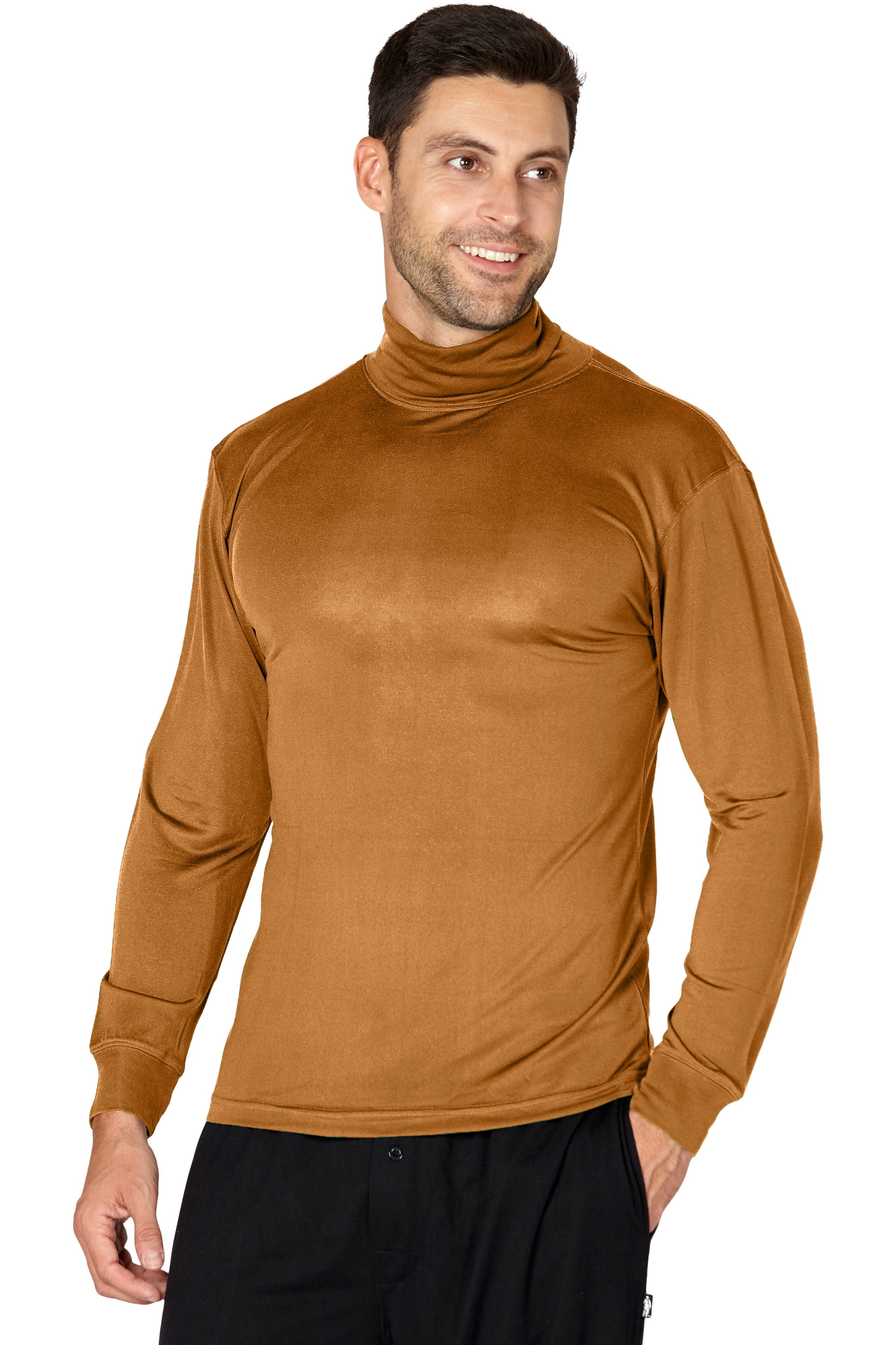 Men's Silk Unisex Fold Over Turtleneck Long Sleeve Shirt - Walmart.com