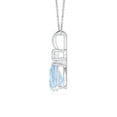 thumbnail image 2 of ANGARA Natural Aquamarine Teardrop Pendant with Diamond in 14K White Gold for Women (Size-8x6mm) | March Birthstone, Birthday, Anniversary, Jewelry Gift for Women | Natural Aquamarine Necklace, 2 of 5