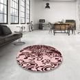 thumbnail image 4 of Ahgly Company Machine Washable Indoor Square Transitional Pink Area Rugs, 6' Square, 4 of 7
