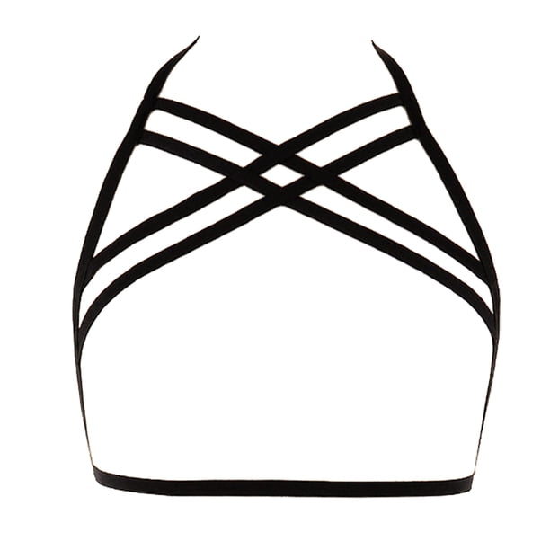 Lencería Elasticity Premium Material Ductilidad Romántico Air Strappy Erogeus Misterioso Diseño único Moda Cupless Cage Blac Black seitruly XX000641-02
