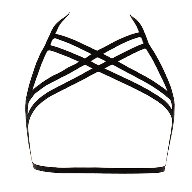Lencería Elasticity Premium Material Ductilidad Romántico Air Strappy Erogeus Misterioso Diseño único Moda Cupless Cage Blac Black Yuarrent XX000641-02