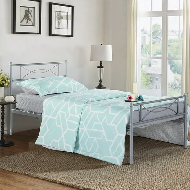 Elephance 12.7'' High Metal Platform Bed Frame with Two Bowknot