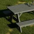 thumbnail image 3 of Wildridge Heritage 72 in. Picnic Table with Attached Benches, Dark Gray - Outdoor Weather Resistant HDPE Picnic Table for Patio, Porch, Deck, Lawn, 3 of 4
