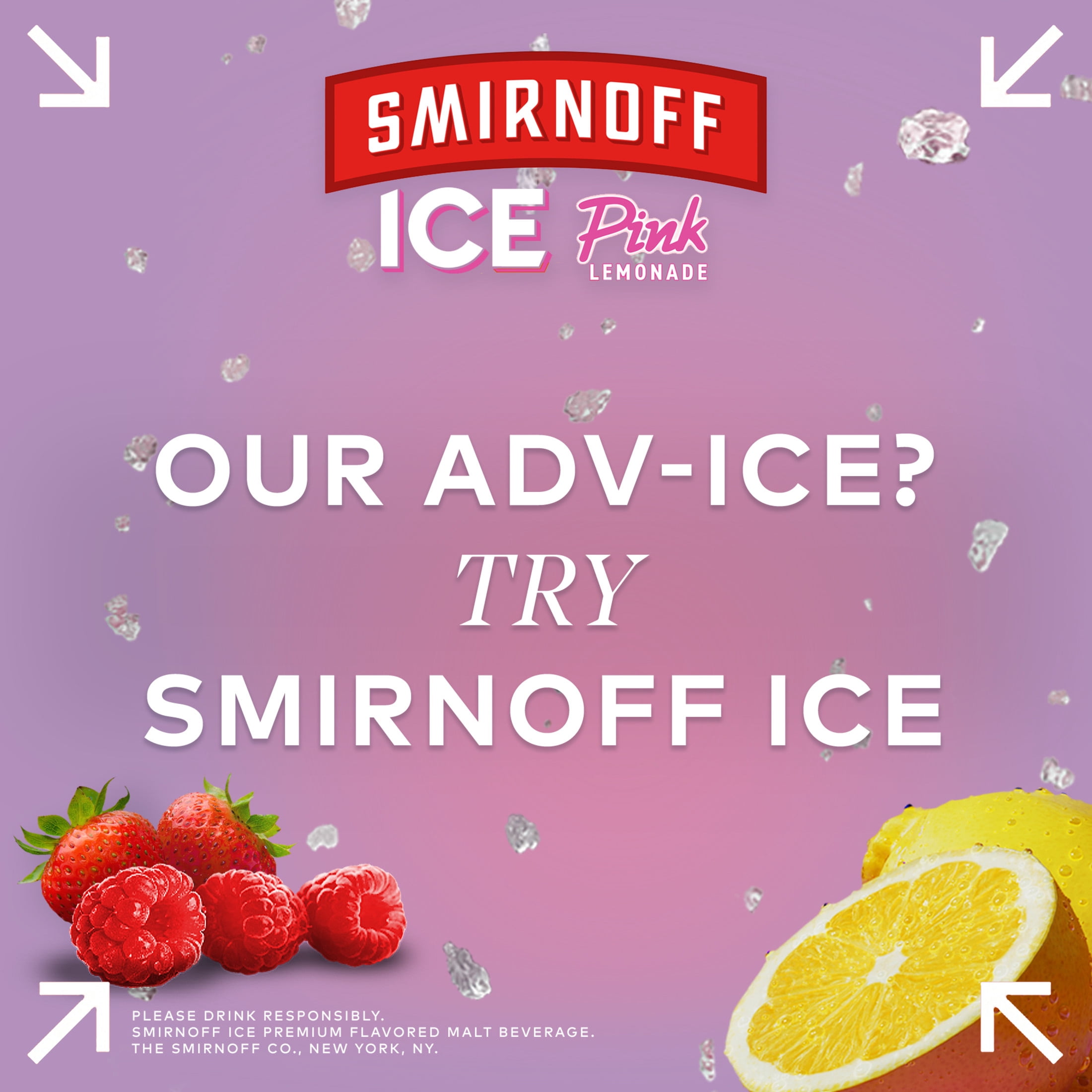 Smirnoff Ice Pink Lemonade 6 Pack 11.2 fl oz Bottles 4.5% ABV