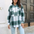 thumbnail image 7 of Black and Friday Clothing Sales Idoravan Plaid Shirts for Women Winter Jacket Clearance Women Fashion Lattice Lapel Button Casual Long Sleeve Loose Overcoat Coat Orange XL, 7 of 7