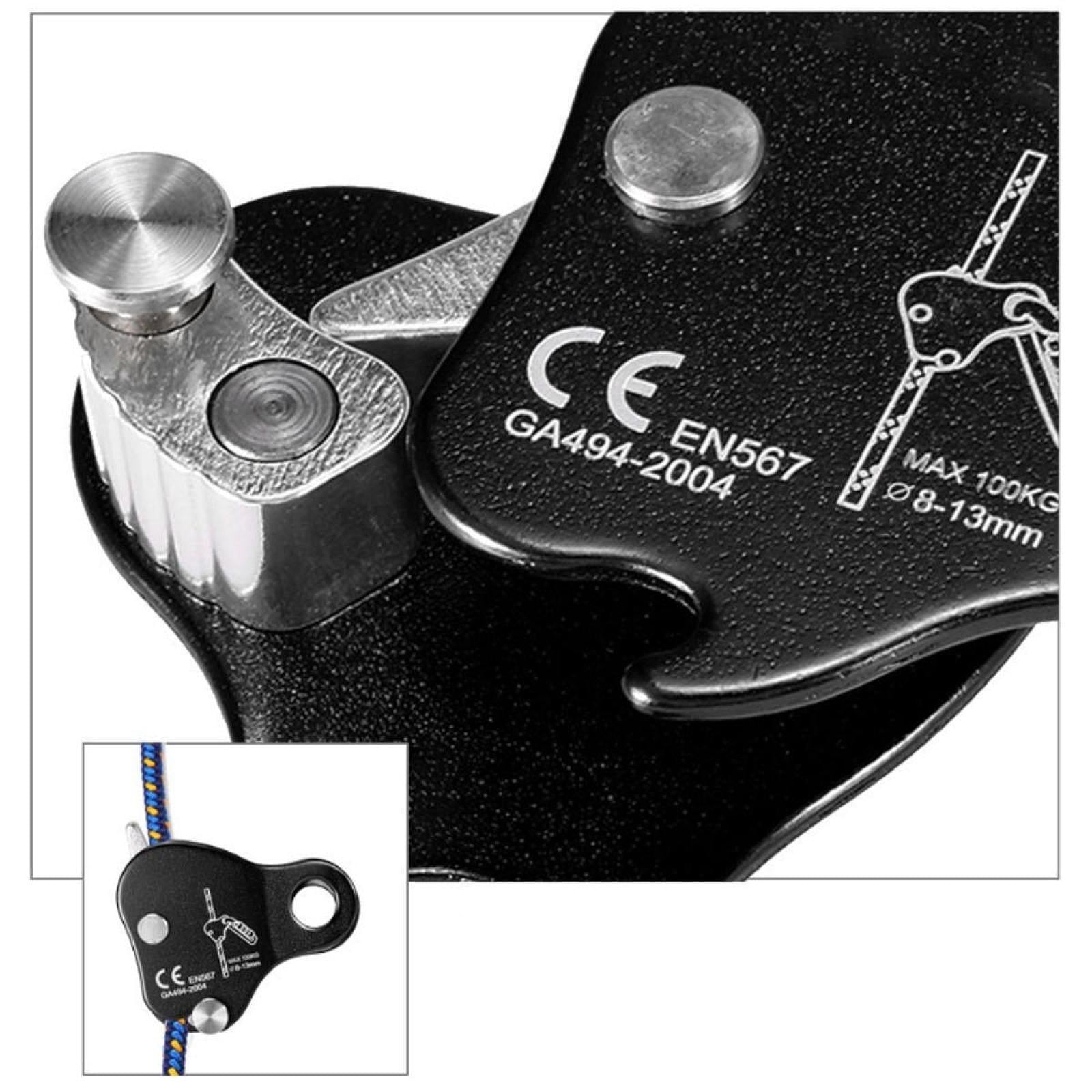 koolsoo Climbing Rope Grab Falling Arrester Belay Rope Equipment Protection Adjuster for Outdoor Rappelling Expedition Mountaineering Black