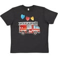 thumbnail image 3 of Inktastic Valentine's Day Fire Truck with Hearts Youth T-Shirt, 3 of 5