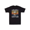 thumbnail image 1 of T Shirt 1pc Men's Black with 3D Retro Rum Graphic & "RUN? I THOUGHT YOU SAID RUM" Text Soft Breathable Fabric, 1 of 5