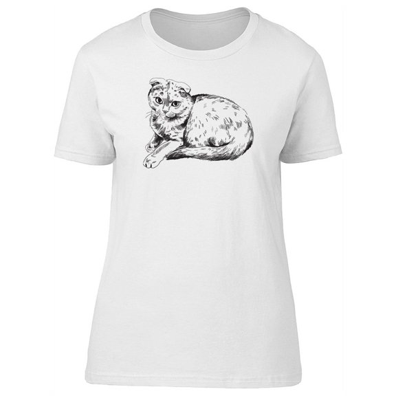 Cute Furry Scottish Kitten Tee Women's -Image by Shutterstock