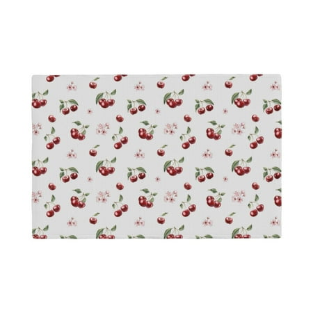 

Placemats Set of 4 Cherry Berries Heat Resistant Non - Slip Place mats Waterproof table mat for Kitchen Dining-6片装