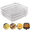 thumbnail image 3 of Grilles de Friteuse à Air Chaud 3 Couches Durables Empilables Multifonctionnelles Panier en Acier Inoxydable Accessoires de Friteuse à Air, 3 of 6