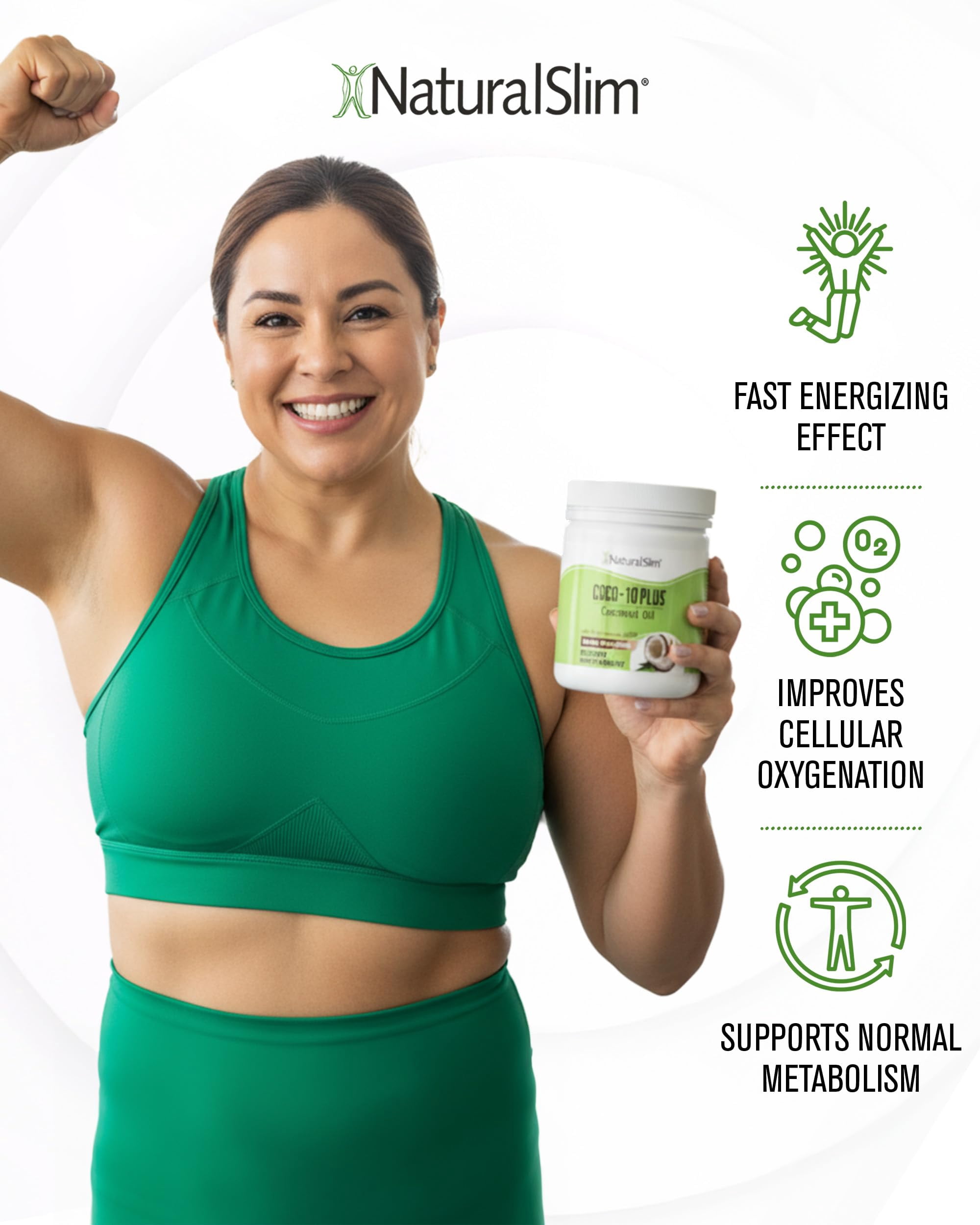 NaturalSlim Coco-10 Plus® – Blend of Organic Coconut Oil & Coenzyme Q10, 16oz