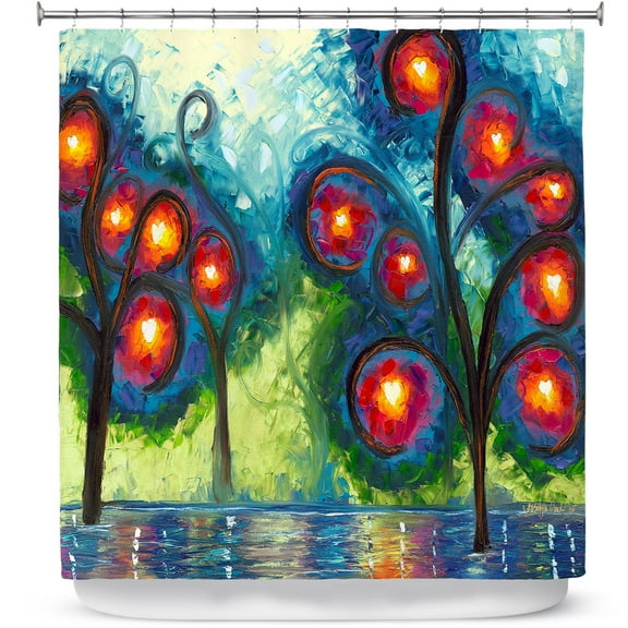 Shower Curtains 70" x 93" from DiaNoche Designs by Jessilyn Park - Hearts Afire