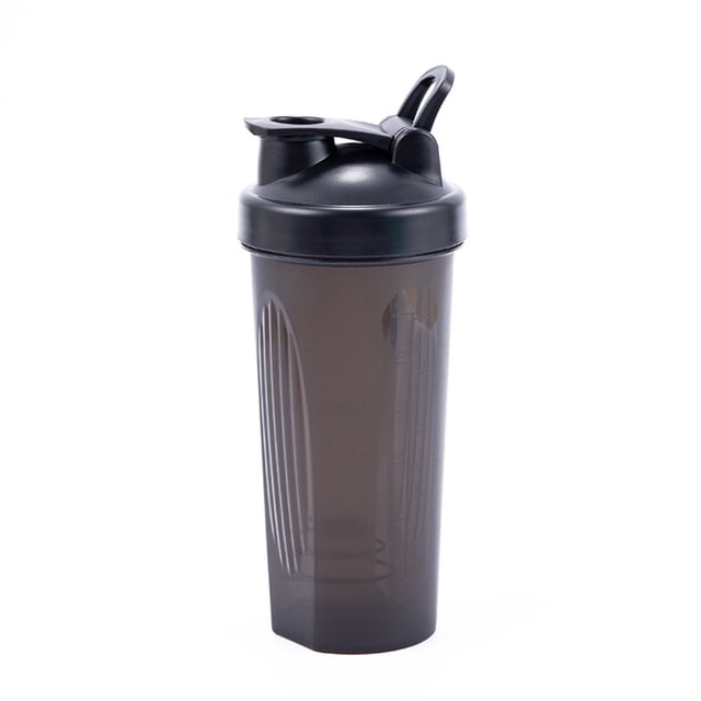 WDOplteas Botella Con Agitador Proteínas Con Mezclador A Prueba Fugas A Escala (negro)