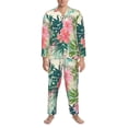 thumbnail image 3 of Sikiie Tropical Flowers Mens Pajama Set, Soft Warm Long Sleeve Sleepwear, Cozy Button-Down Pjs for Men-Small, 3 of 7