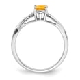 thumbnail image 2 of Auriga Fine Jewelry 14K White Gold Oval Citrine and Diamond Ring for Women Size- 7, 2 of 6