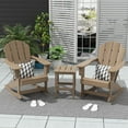 thumbnail image 3 of Polytrends  Laguna 3-Piece Poly Adirondack Rocking Chairs and Side Table Set Weathered Wood, 3 of 5