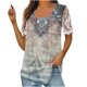 thumbnail image 2 of ICHUANYI Clearance Women Summer Sexy Regular Lace Short Sleeve Women Short Sleeves Top(Khaki, XXL) ICHUANYI WER2023081403262, 2 of 5