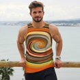thumbnail image 6 of Lsque Colorful Swirl Pattern Mens Tank Tops Muscle Athletic Quick Dry Sleeveless Workout Fitness T Shirts Beach Tank Top, Loose-fit Sleeveless Shirt for Men-Large, 6 of 7