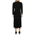 thumbnail image 2 of RALPH LAUREN Womens Black Belted 3/4 Sleeve V Neck Below The Knee Evening Fit + Flare Dress 14, 2 of 2