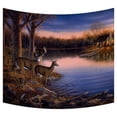 thumbnail image 1 of Tapiz ABPHQTO River Edge Deers Decoración de Pared Algodón Lino Tamaño 130x150 cm, 1 of 1