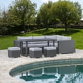 thumbnail image 6 of GDF Studio Santa Rosa Outdoor 7 Seater Grey Dining Sofa Set with Water Resistant Cushions, 6 of 10