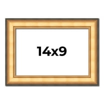 14x9 Frame Gold Plein Aire Solid Wood Picture Frame Width 2 Inches | Interior Frame Depth 0.5